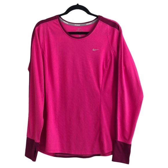 Nike Dri Fit Long Sleeved Running Top - Picture 1 of 6